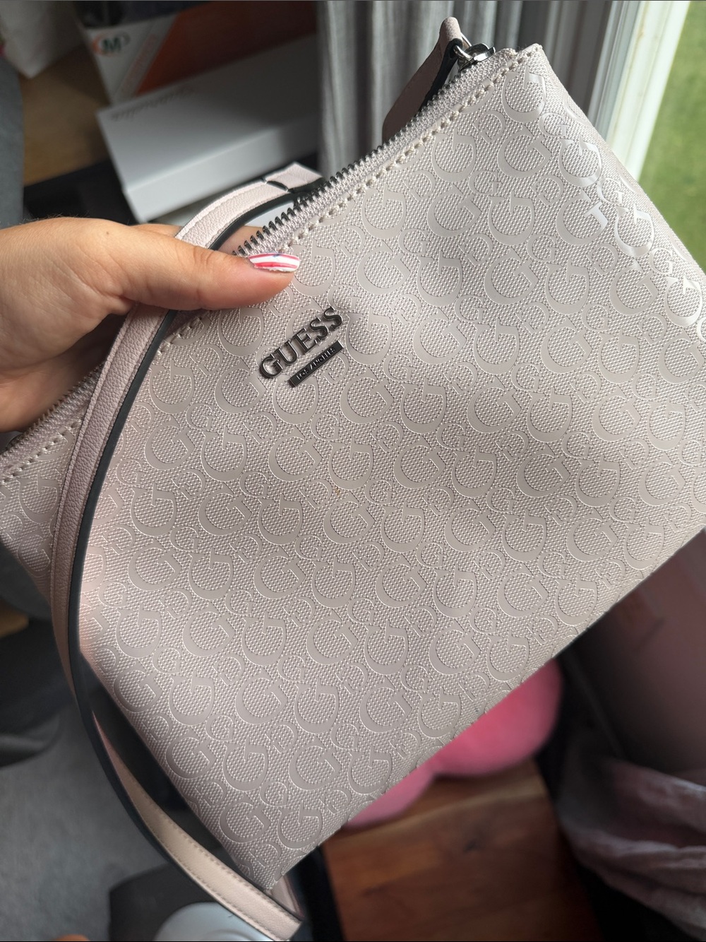 GUESS Off White Signature Crossbody Bag